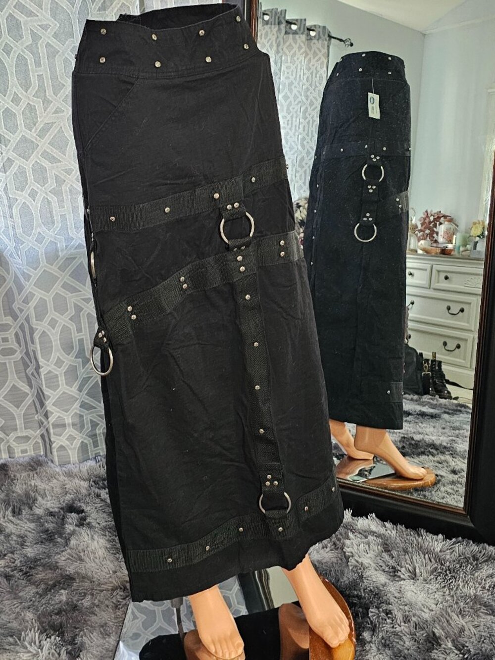 MACGEAR Y2K Denim Buckle Maxi Skirt – Size XS – NWT